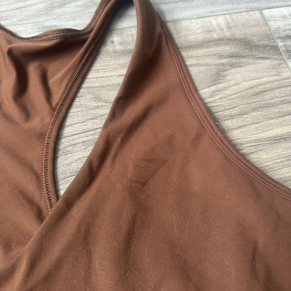 Gymshark x Whitney Simmons Brown Athletic Crop Tank Top and Shorts Set Size M - Picture 7 of 11
